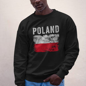 Poland Flag Distressed - Polish Flag Sweatshirt