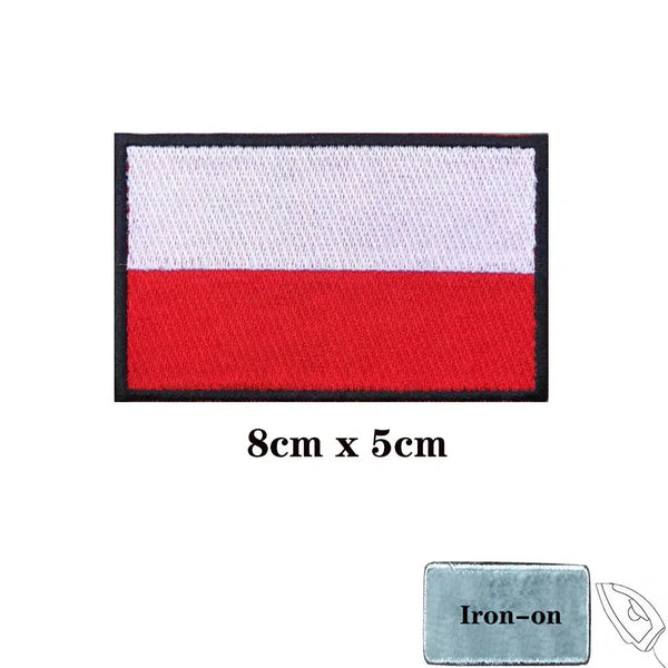 Poland Flag Patch - Iron On/Hook & Loop Patch