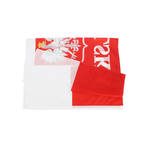 Poland Flag with Coat Of Arms - 90x150cm(3x5ft) - 60x90cm(2x3ft)