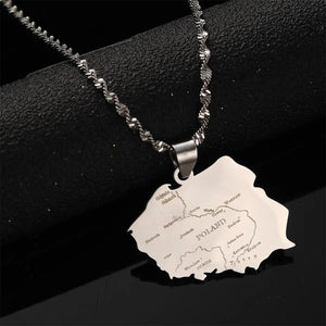 Poland Map Necklace