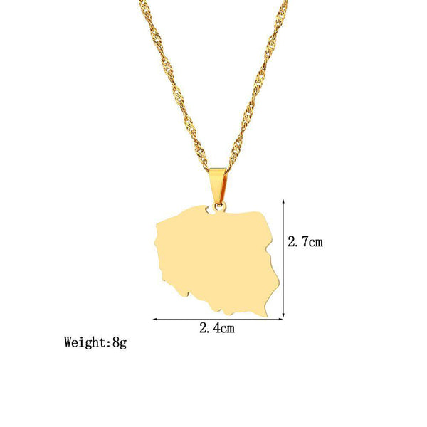 Poland Map Necklace