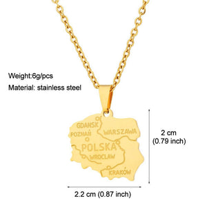 Poland Map Necklace