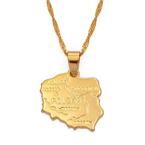 Poland Map Necklace