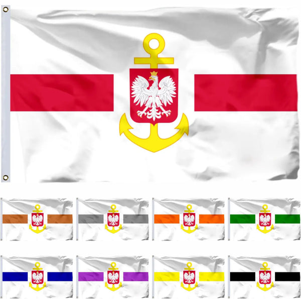 Poland Special State Service Vessels Flags - Polish Naval Flags - 90x150cm(3x5ft) - 60x90cm(2x3ft)