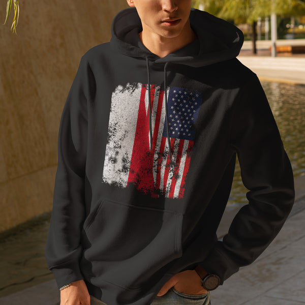 Poland USA Flag - Half American Hoodie