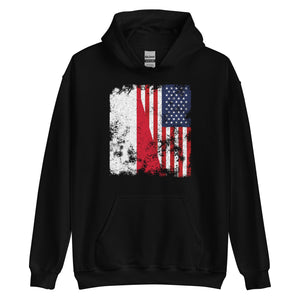 Poland USA Flag - Half American Hoodie