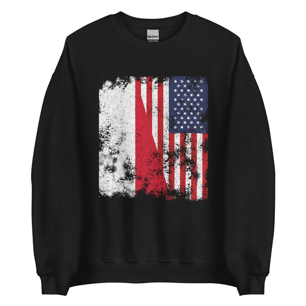 Poland USA Flag - Half American Sweatshirt