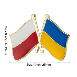 Poland Ukraine Flag Lapel Pin - Enamel Pin Flag