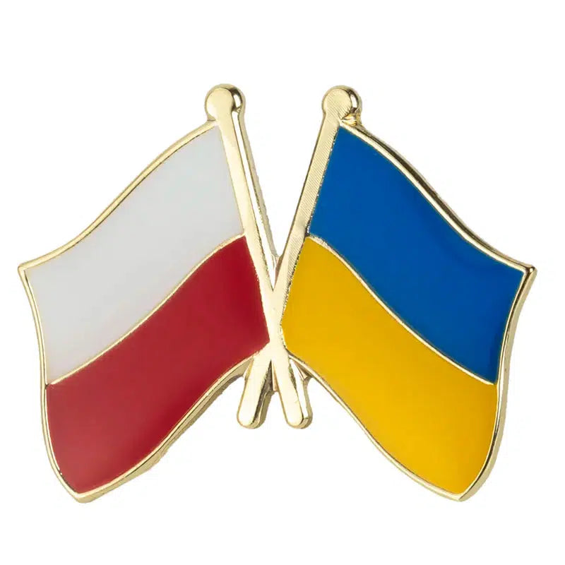 Poland Ukraine Flag Lapel Pin - Enamel Pin Flag