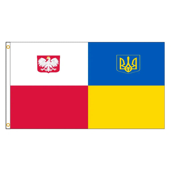 Poland Ukraine Friendship Flag - 90x150cm(3x5ft) - 60x90cm(2x3ft)