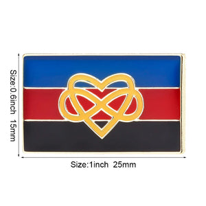 Polyamorous Pride Flag Lapel Pin - LGBTQIA2S+ Enamel Pin Flag