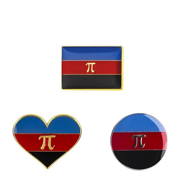 Polyamorous Pride Flag Lapel Pins - LGBTQIA2S+ Enamel Pin Flag