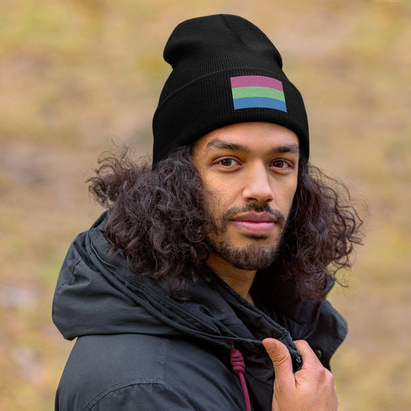 Polysexual Flag Beanie - Embroidered LGBT+ Winter Hat