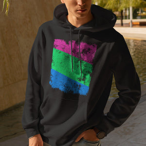 Polysexual Flag - Distressed LGBT+ Hoodie