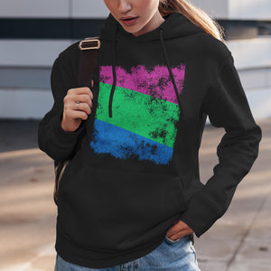Polysexual Flag - Distressed LGBT+ Hoodie