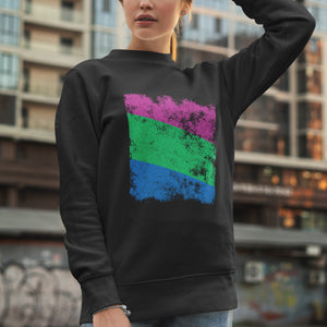Polysexual Flag - Distressed LGBT+ Sweatshirt