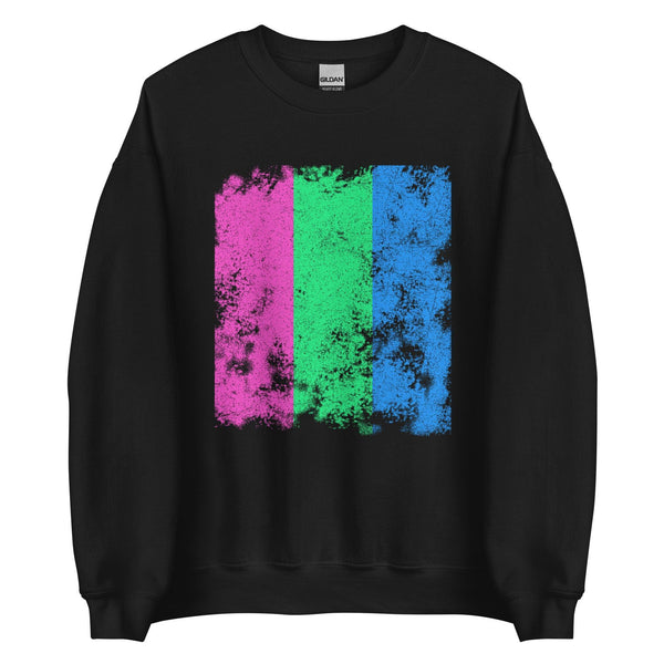 Polysexual Flag - Distressed LGBTQIA2S+ Sweatshirt
