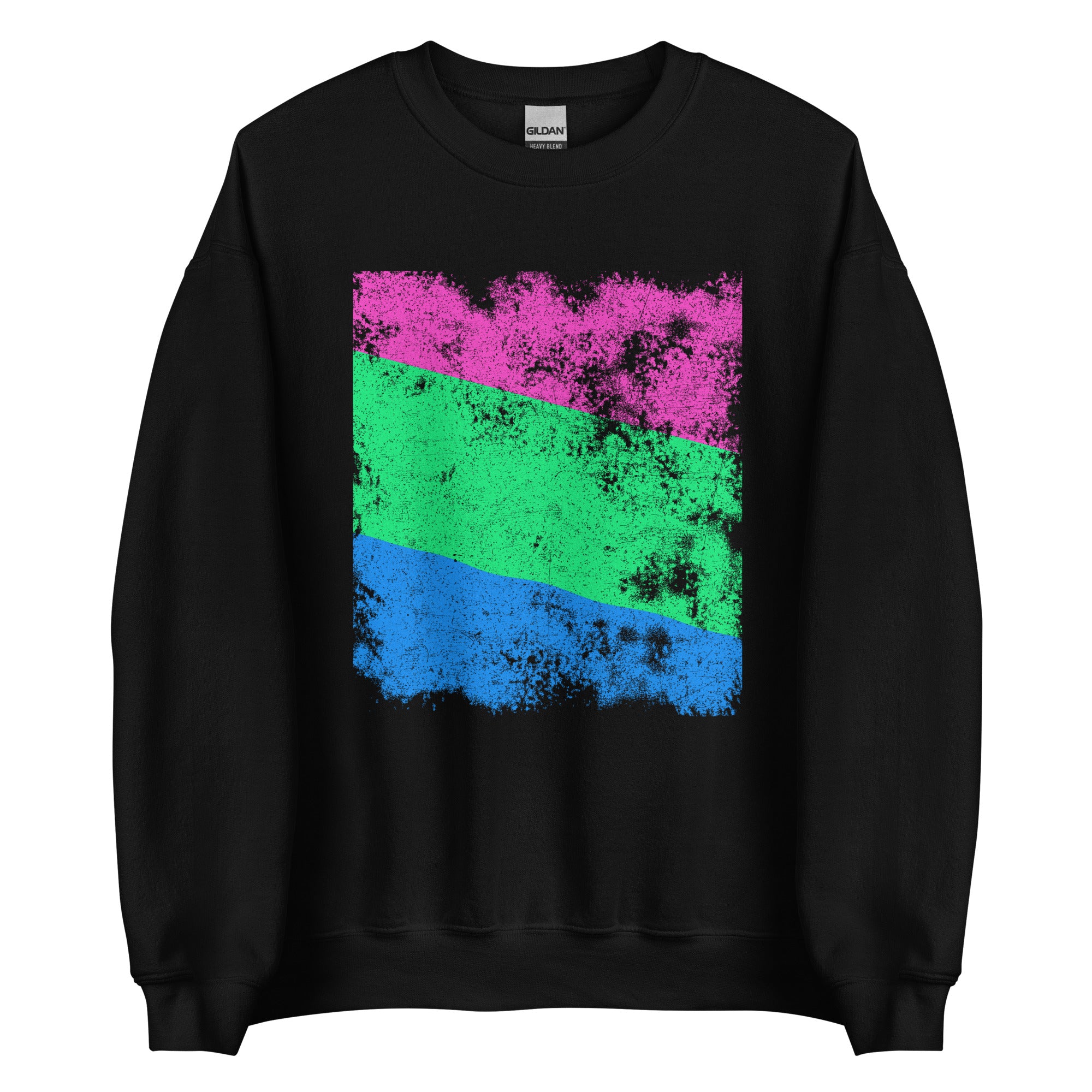 Polysexual Flag - Distressed LGBT+ Sweatshirt