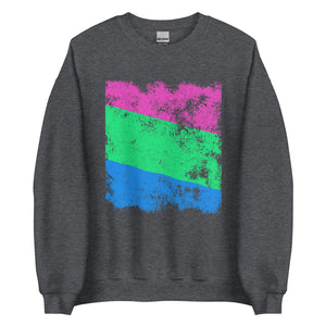 Polysexual Flag - Distressed LGBT+ Sweatshirt