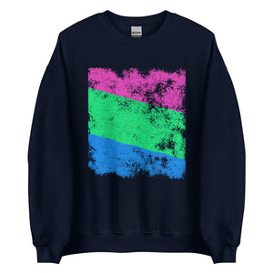 Polysexual Flag - Distressed LGBT+ Sweatshirt