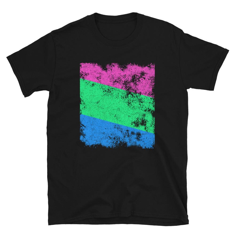 Polysexual Flag - Distressed LGBT+ T-Shirt
