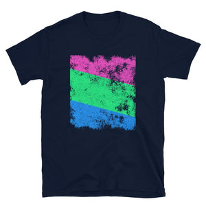 Polysexual Flag - Distressed LGBT+ T-Shirt