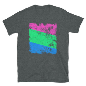 Polysexual Flag - Distressed LGBT+ T-Shirt