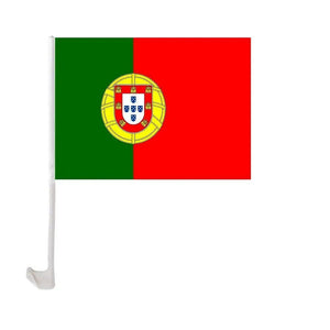 Portugal Car Flag with Window Clip and Pole - Flag for Car Window