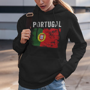 Portugal Flag Distressed Portuguese Flag Hoodie