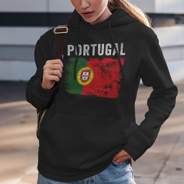 Portugal Flag Distressed Portuguese Flag Hoodie