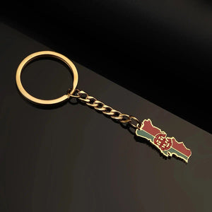 Portugal Flag Map Keychain