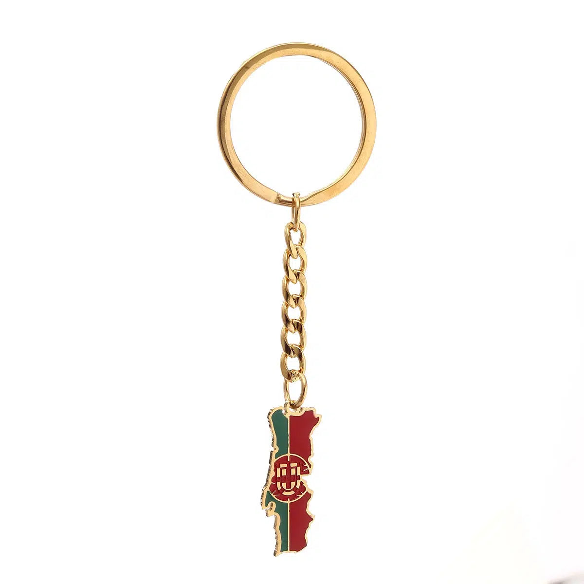 Portugal Flag Map Keychain