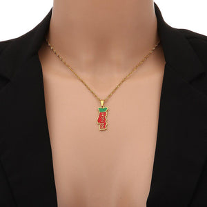 Portugal Flag Map Necklace