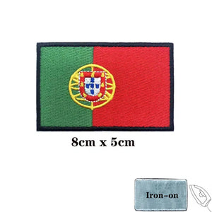 Portugal Flag Patch - Iron On/Hook & Loop Patch