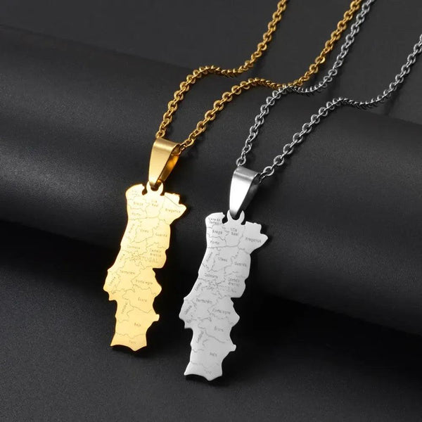 Portugal Map Necklace