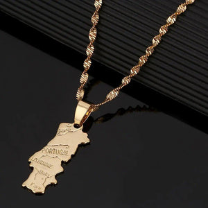 Portugal Map Necklace