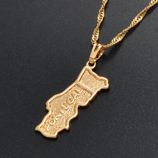 Portugal Map Necklace