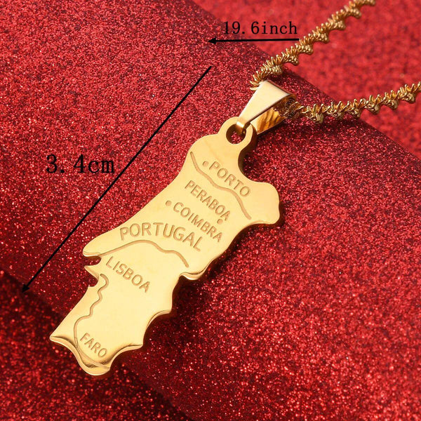 Portugal Map Necklace