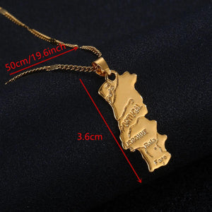 Portugal Map Necklace