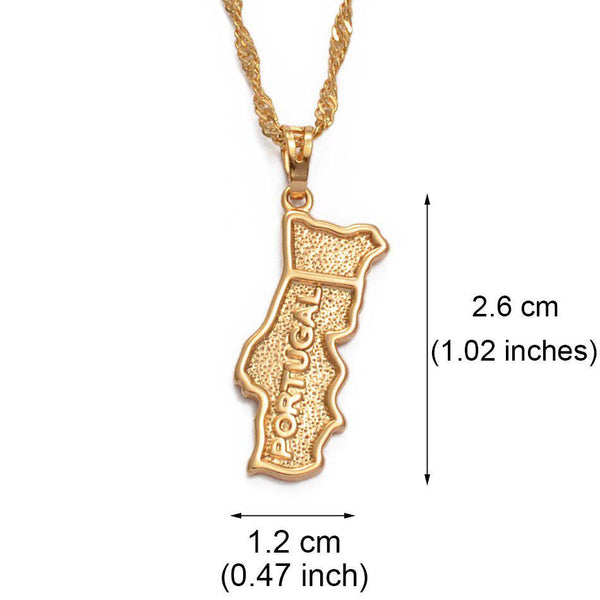 Portugal Map Necklace