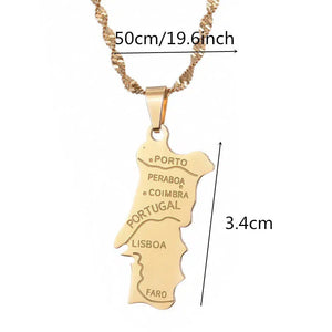 Portugal Map Necklace