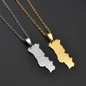 Portugal Map Necklace