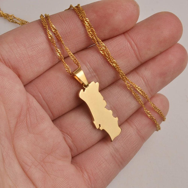 Portugal Map Necklace