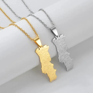 Portugal Map Necklace