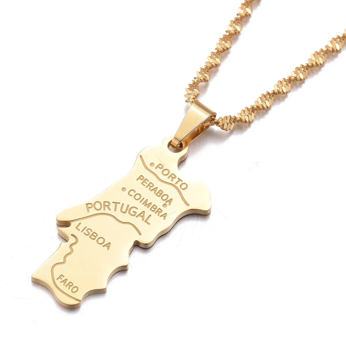 Portugal Map Necklace