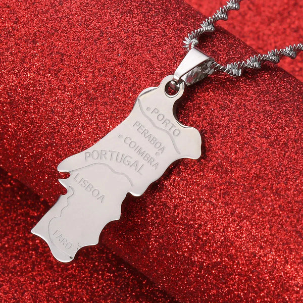 Portugal Map Necklace