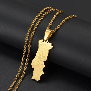 Portugal Map Necklace
