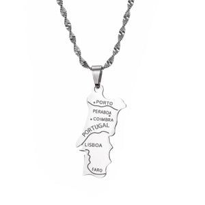 Portugal Map Necklace