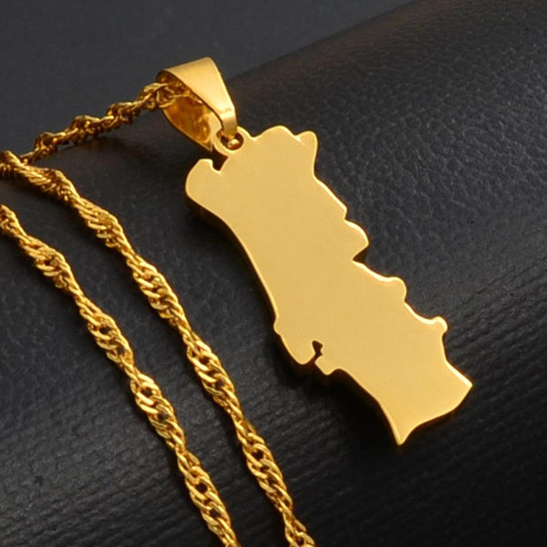 Portugal Map Necklace