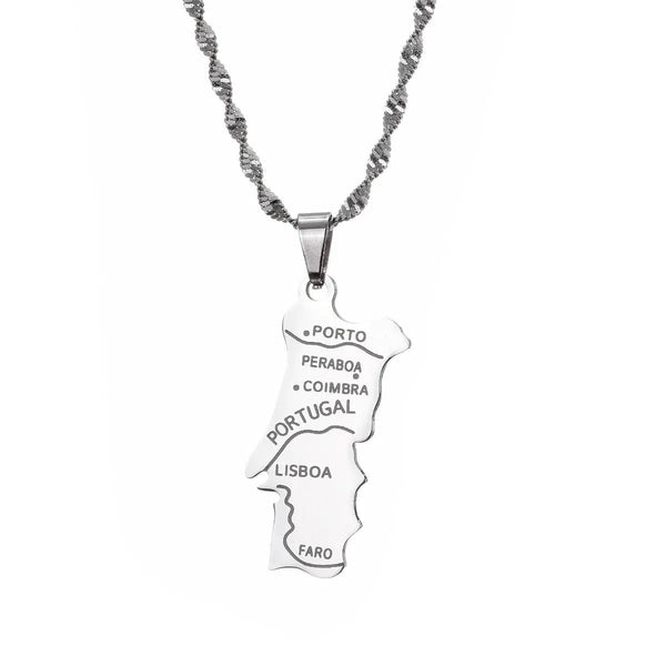 Portugal Map Necklace